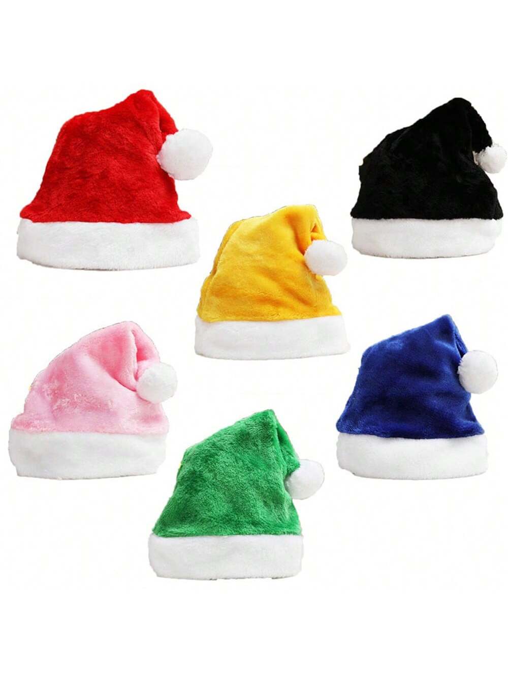 1pc Multi Color Short Frabic Christmas Hats Adults Soft Xmas Santa Claus Hat Noel Decoration Merry Christmas Ornaments Sombrero Santa Hat