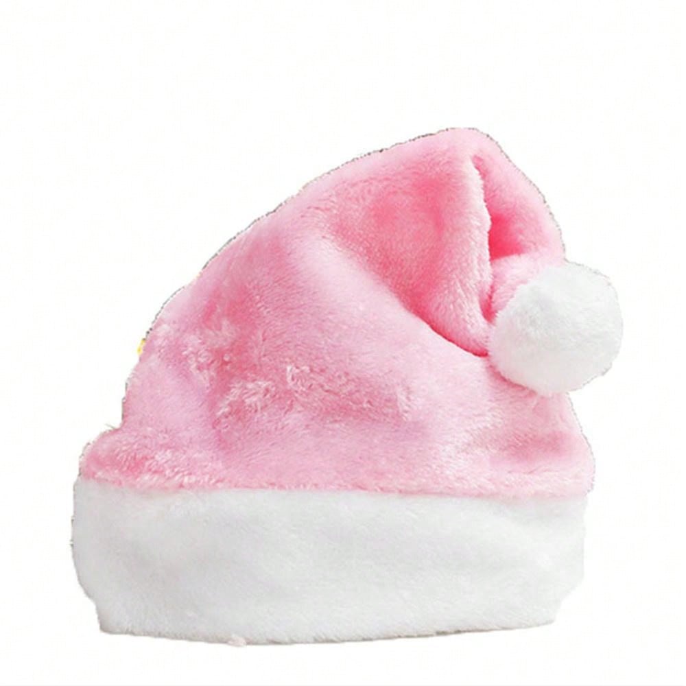 1pc Multi Color Short Frabic Christmas Hats Adults Soft Xmas Santa Claus Hat Noel Decoration Merry Christmas Ornaments Sombrero Santa Hat