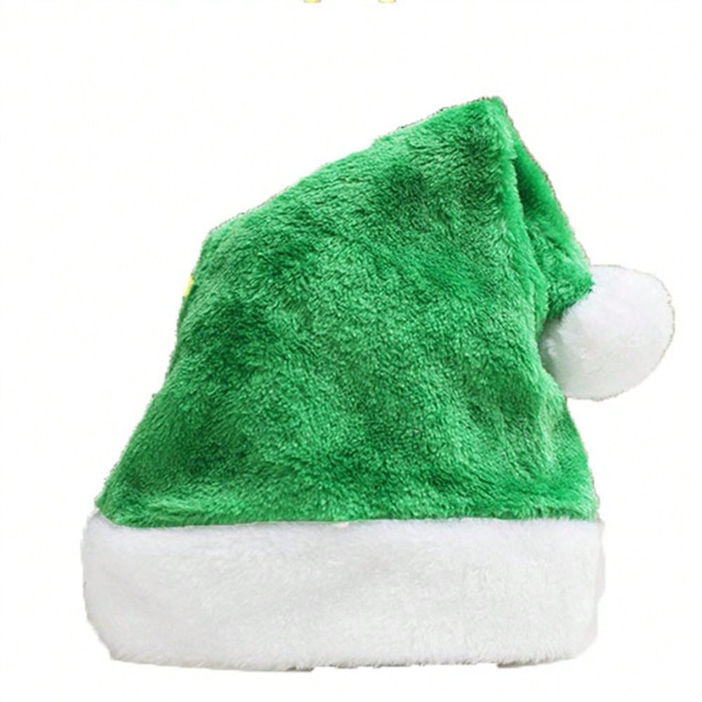 1pc Multi Color Short Frabic Christmas Hats Adults Soft Xmas Santa Claus Hat Noel Decoration Merry Christmas Ornaments Sombrero Santa Hat