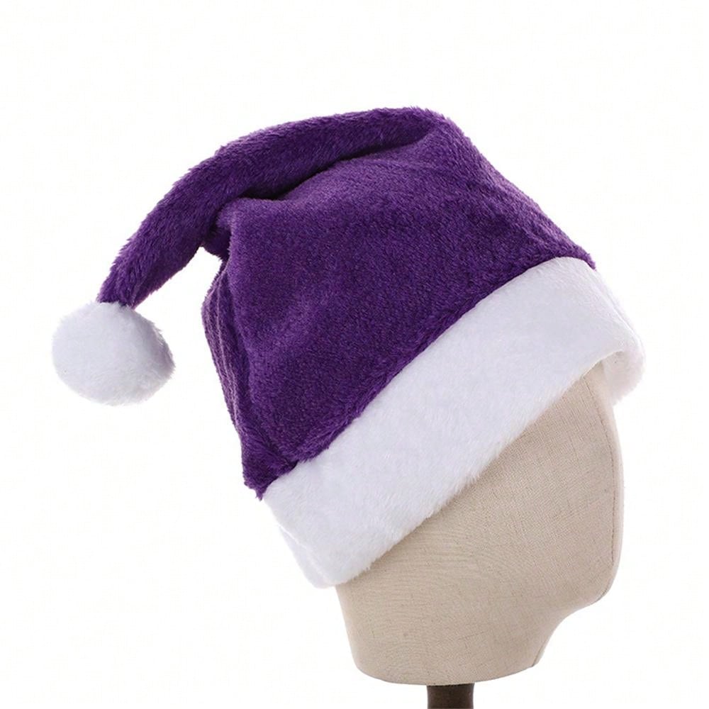 1pc Multi Color Short Frabic Christmas Hats Adults Soft Xmas Santa Claus Hat Noel Decoration Merry Christmas Ornaments Sombrero Santa Hat