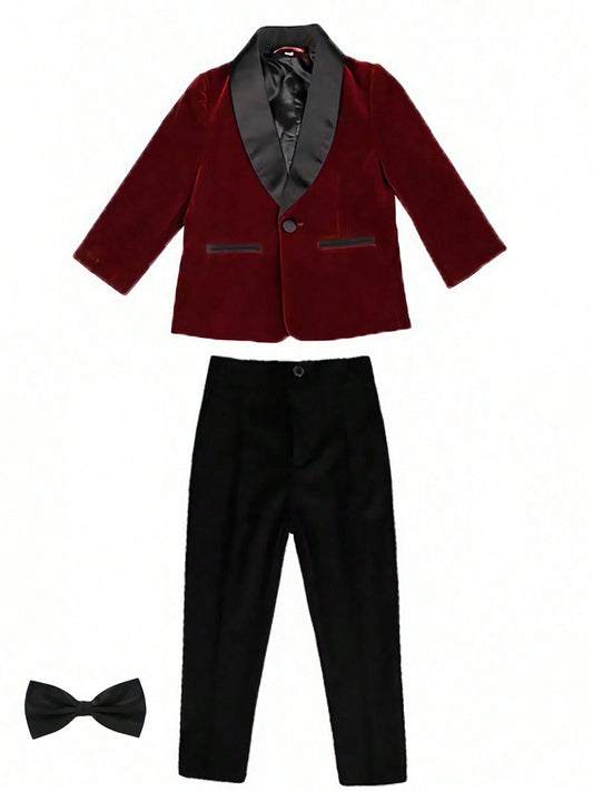 Boys Christmas Suit Boys' Classic Fit Tuxedo Set Burgundy